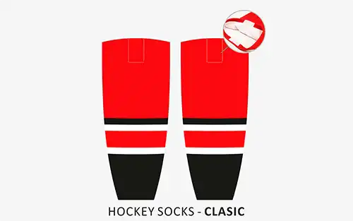 Detail of Velcro fastener on CLASIC hockey socks